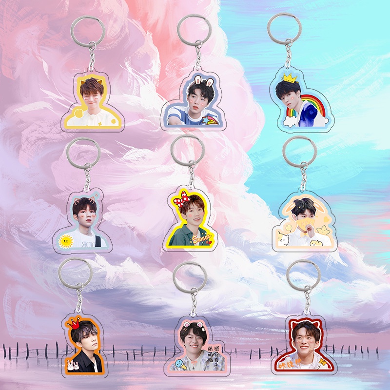 Móc Treo TFBOYS 2 Mặt - Móc Chìa Khóa Hình TFBOYS Bằng Mica Acrylic