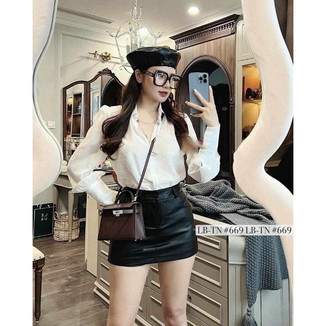 Quần váy da ngắn hàng QC