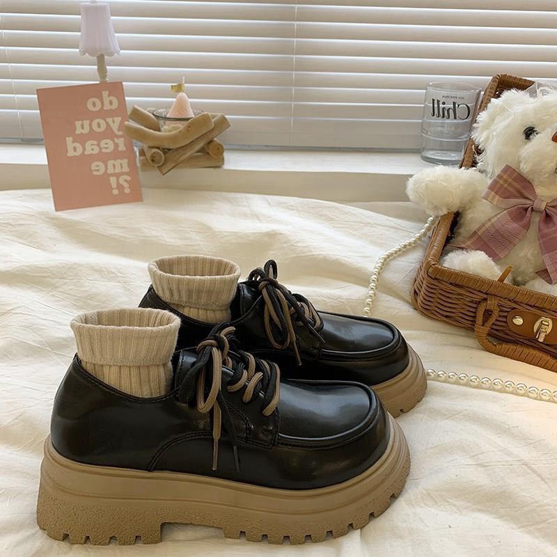 XẢ KHO SIÊU RẺ Giày nữ Oxford cổ thấp đế nâu 2 màu siêu đẹp