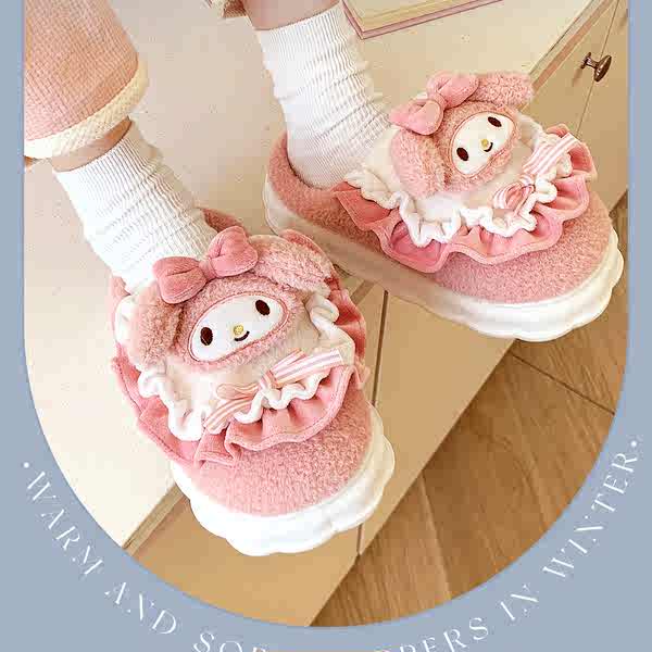 Dễ Thương Dép cotton Đế Dày Thời Trang Thu Đông 2023 Dành Cho Nữ