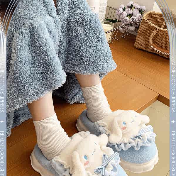 Dễ Thương Dép cotton Đế Dày Thời Trang Thu Đông 2023 Dành Cho Nữ