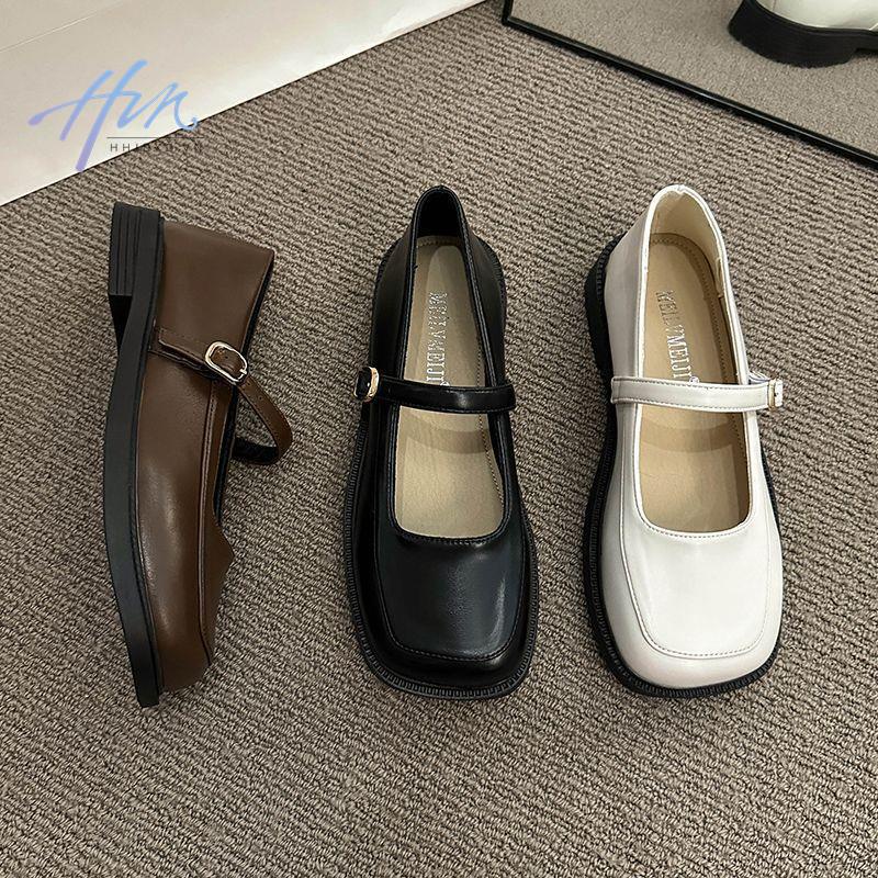 Mary jane Giày Da Mũi Vuông Đế Mềm Phong Cách Anh Quốc Thời Trang Xuân Thu 2023 Cho Nữ