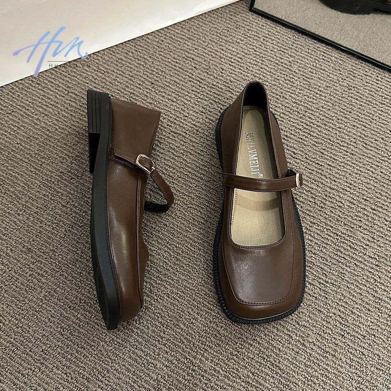 Mary jane Giày Da Mũi Vuông Đế Mềm Phong Cách Anh Quốc Thời Trang Xuân Thu 2023 Cho Nữ