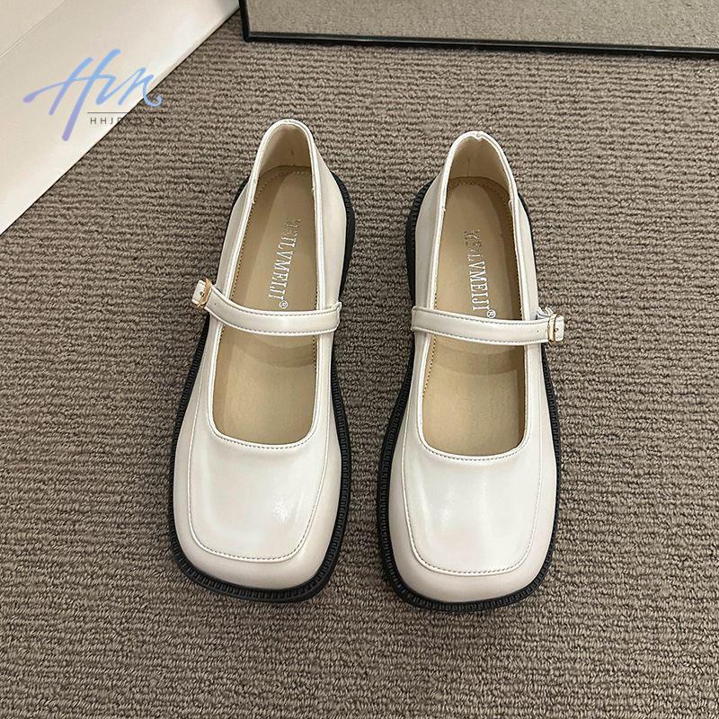 Mary jane Giày Da Mũi Vuông Đế Mềm Phong Cách Anh Quốc Thời Trang Xuân Thu 2023 Cho Nữ