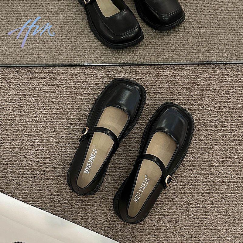 Mary jane Giày Da Mũi Vuông Đế Mềm Phong Cách Anh Quốc Thời Trang Xuân Thu 2023 Cho Nữ