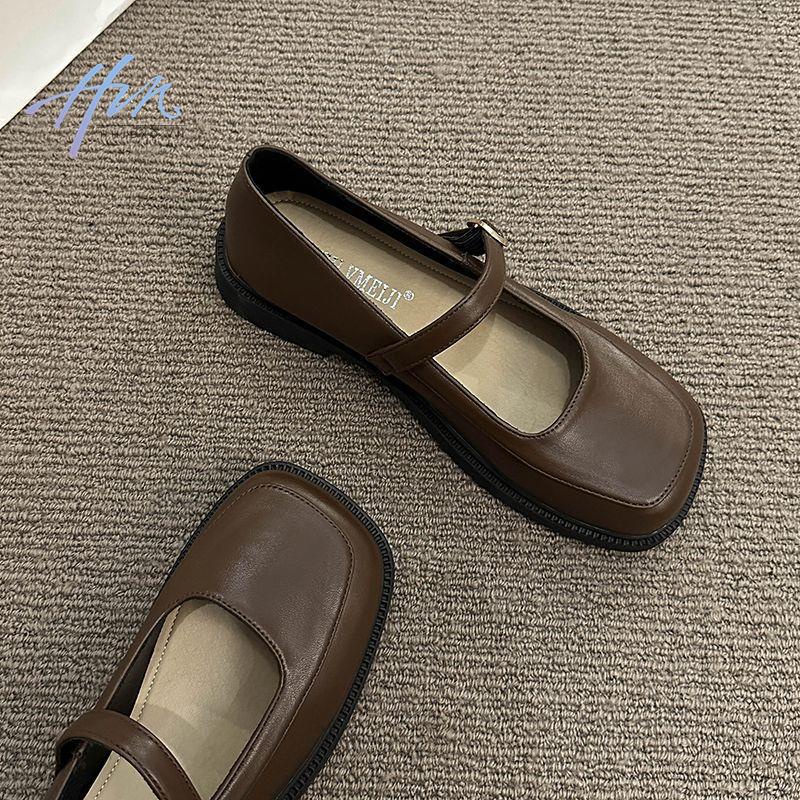 Mary jane Giày Da Mũi Vuông Đế Mềm Phong Cách Anh Quốc Thời Trang Xuân Thu 2023 Cho Nữ