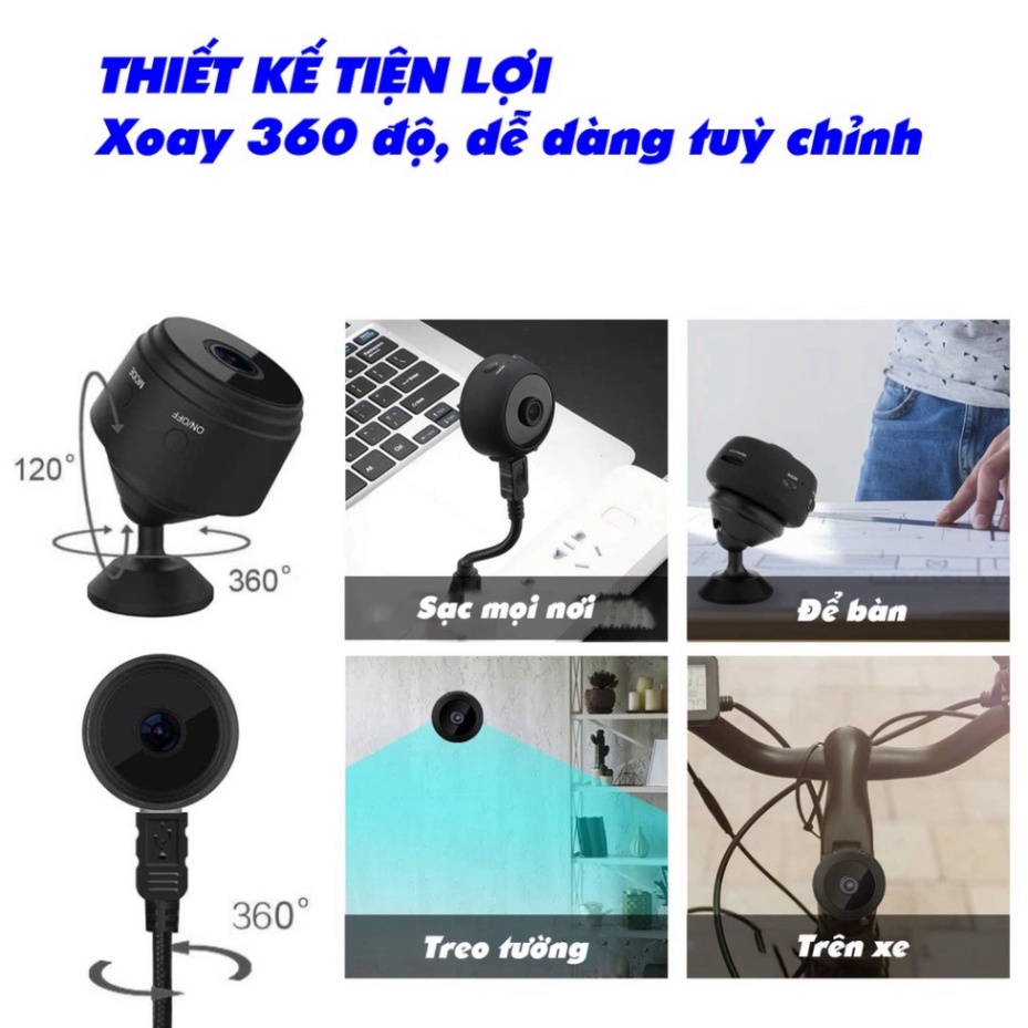 Camera mini siêu nhỏ giám sát A9 FullHD 1080p IP wifi kết nối Từ Xa với điện thoại HOT | BigBuy360 - bigbuy360.vn