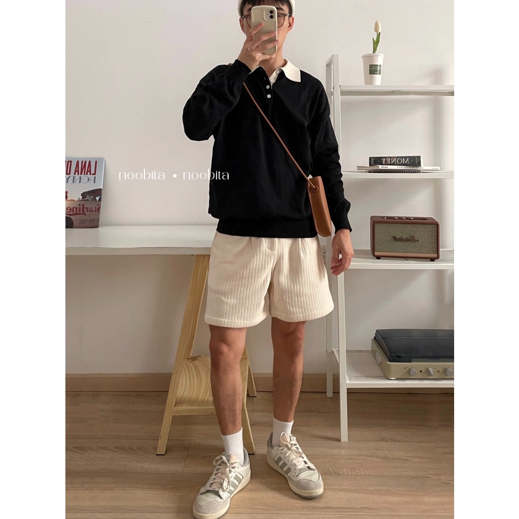 NOOBITA - Áo polo len mịn thu đông tay dài form rộng 7997