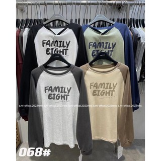 Áo sweater nỉ cotton raglan in chữ FAMILY form rộng