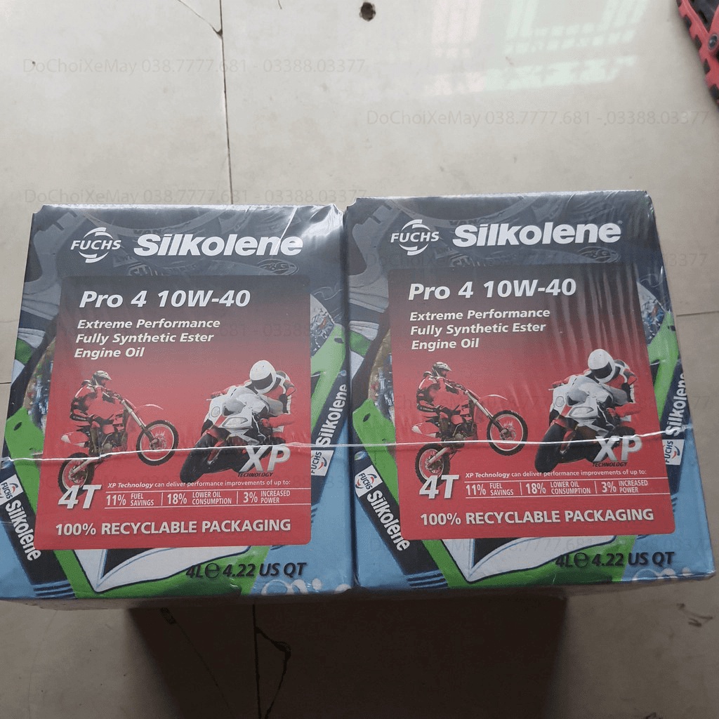 Giá tốt nhất - Bán chạy nhất  Dầu Nhớt Fuchs Silkolene Pro 4 10W40 4L  - Nhập Khẩu UK - Nhớt tổ