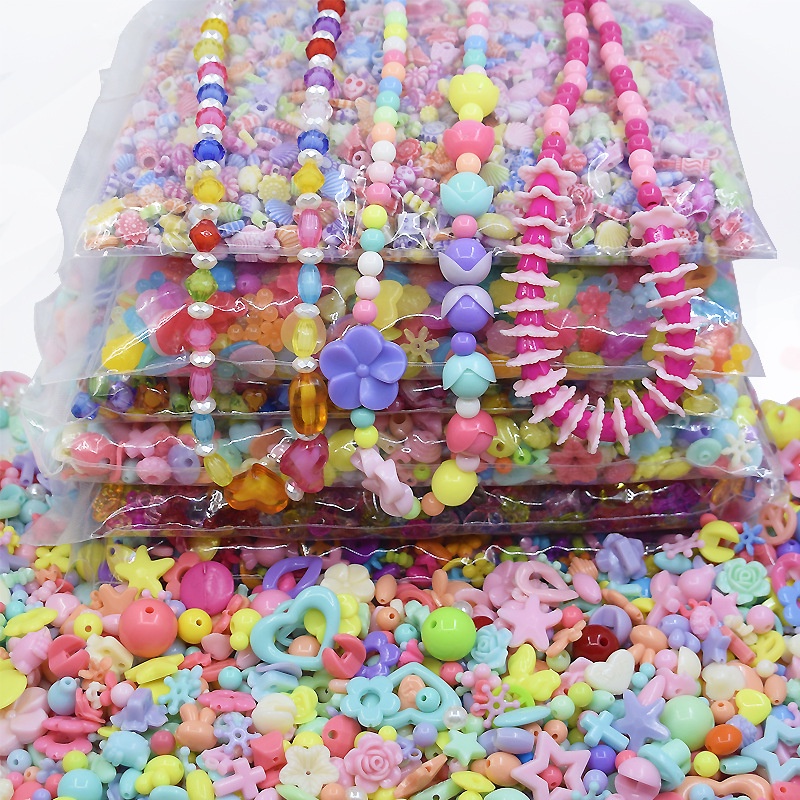 Hạt Cườm Xâu Vòng Cho Bé Họa Tiết Màu Pastel Dễ Thương