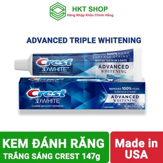 Kem đánh răng crest 3d white advanced 147g mỹ_trắng răng vượt trội- hkt shop