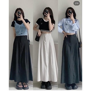 CHÂN VÁY XẾP LY dáng dài phong cách hàn quốc - 23 August Store - Cv6906/p6k3