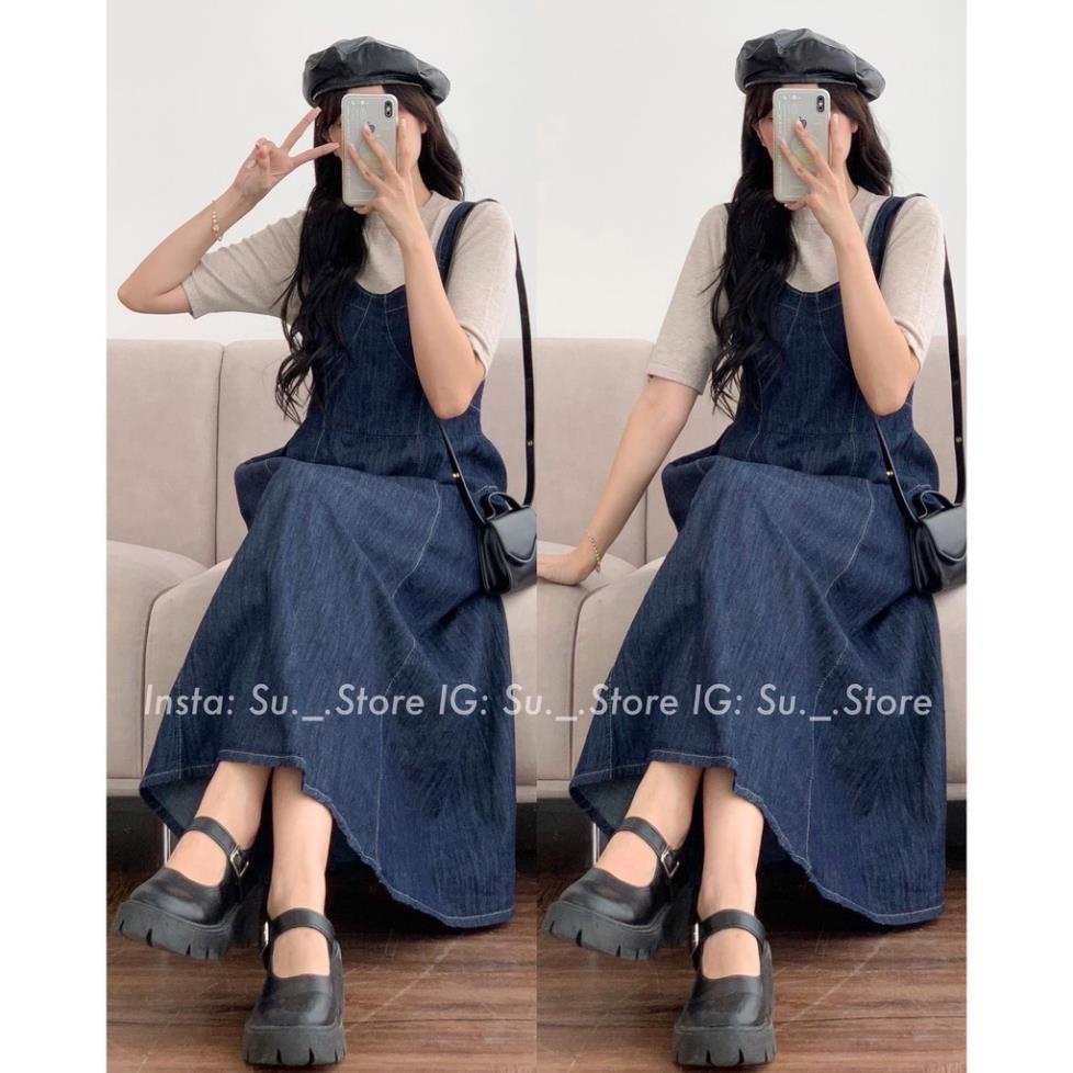 VÁY JEANS 2 dây lưng chun dáng xòe mã Yemjean634/P0K11