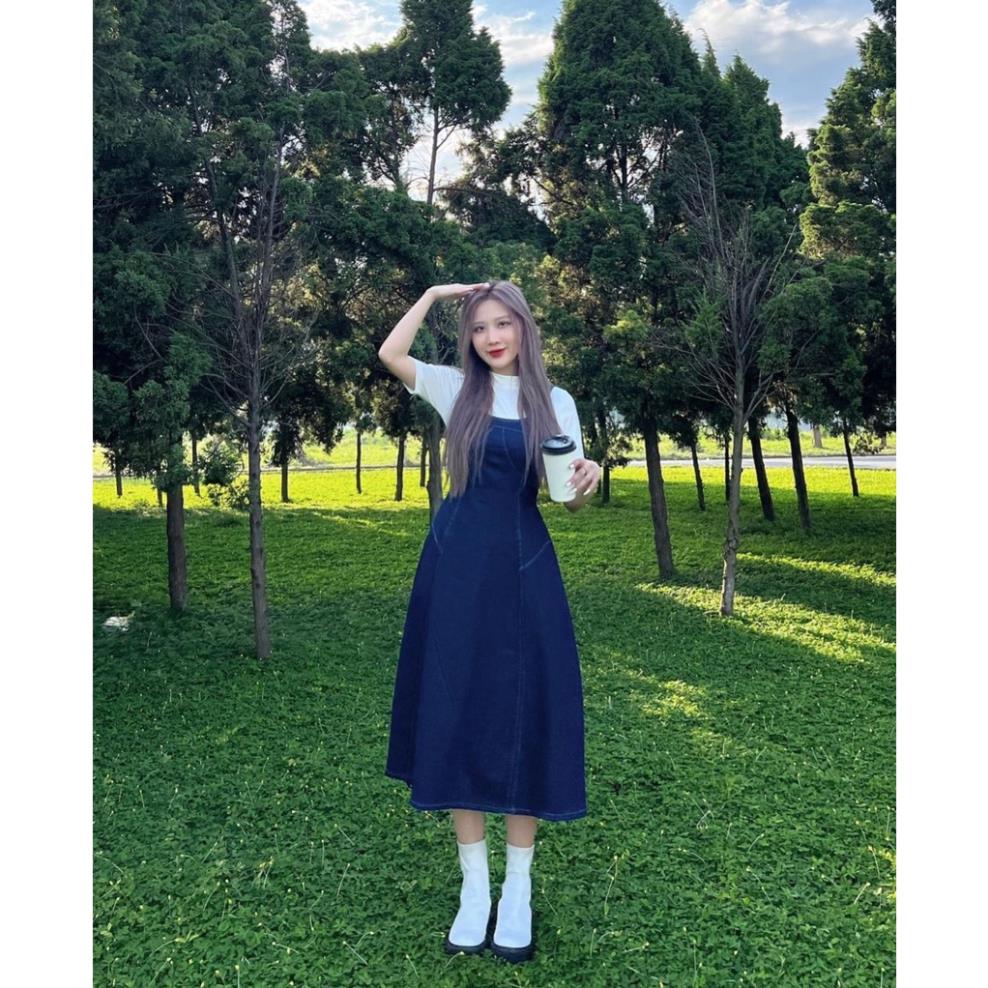 VÁY JEANS 2 dây lưng chun dáng xòe mã Yemjean634/P0K11