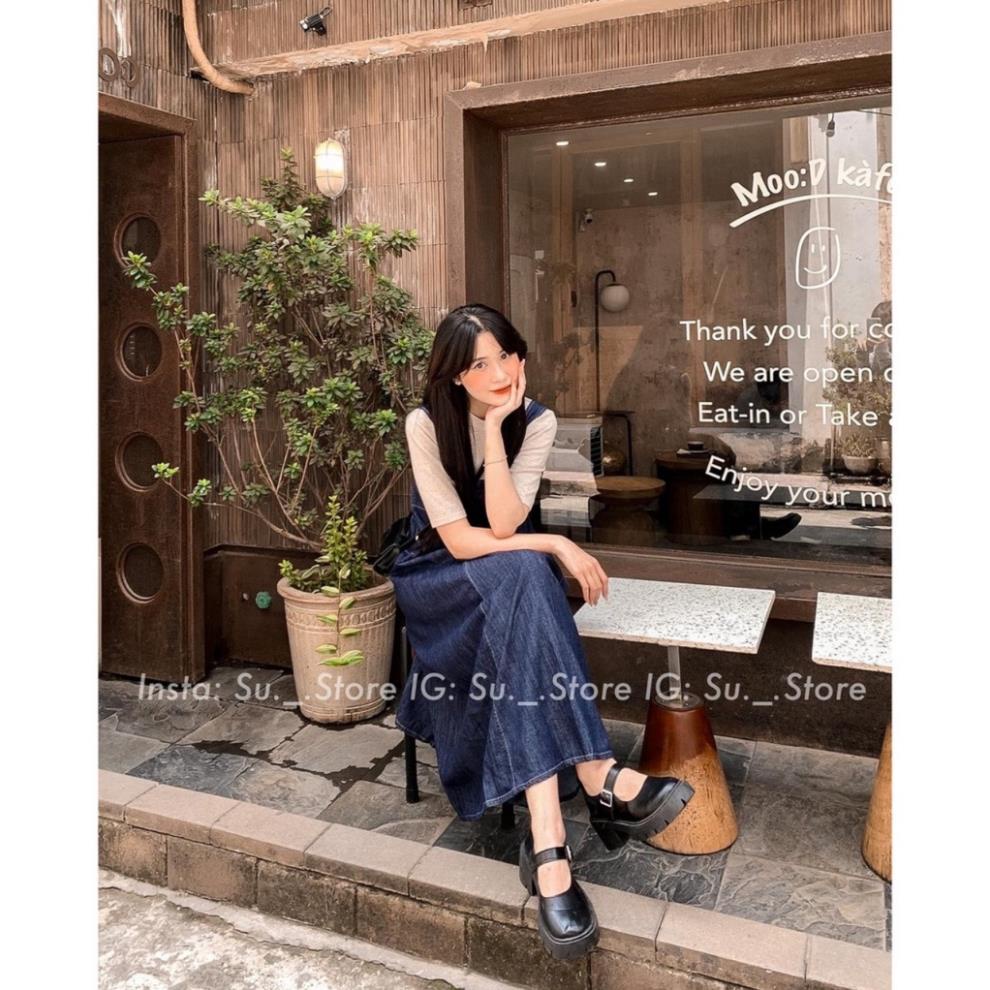 VÁY JEANS 2 dây lưng chun dáng xòe mã Yemjean634/P0K11