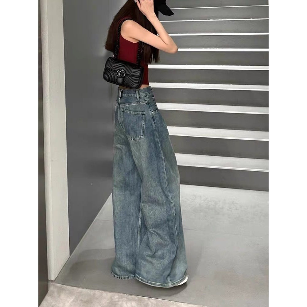 QUẦN JEASN ỐNG XUÔNG xếp ly trước ống rộng - 23 August Store - Quanjeanxuong7224