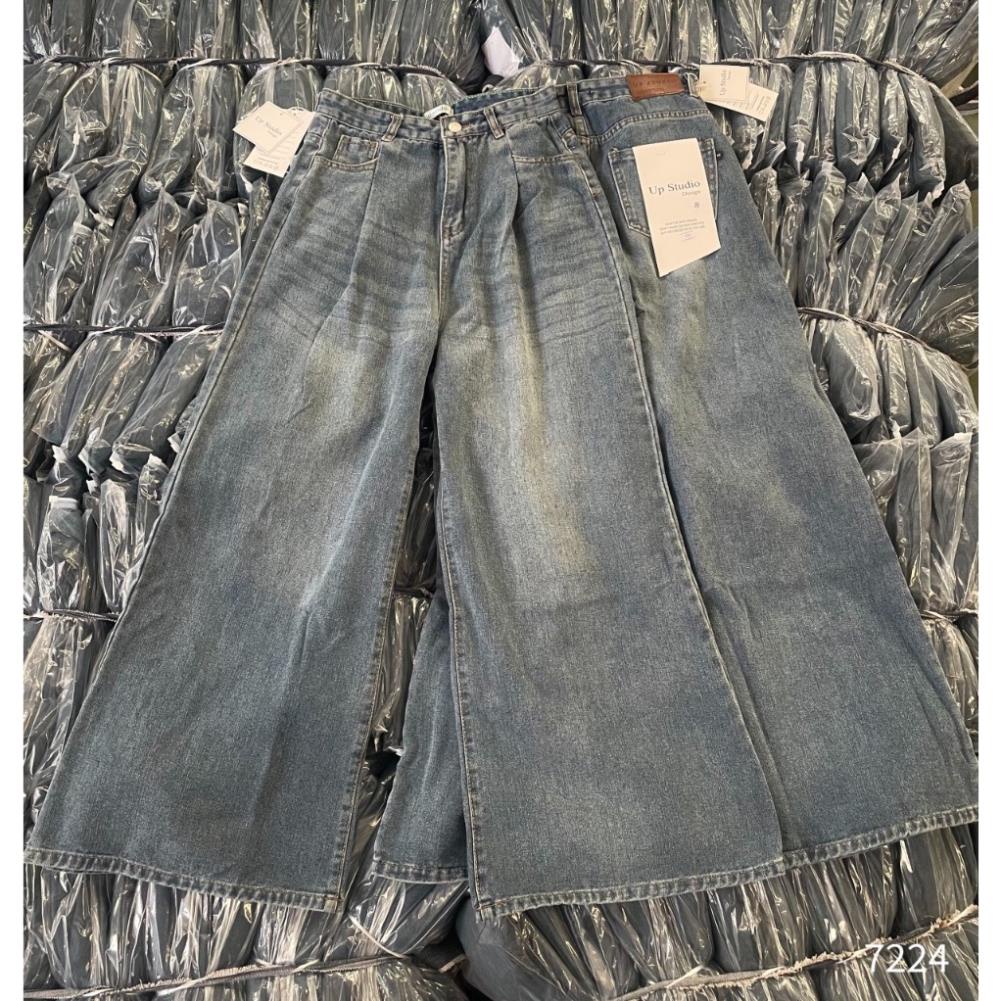 QUẦN JEASN ỐNG XUÔNG xếp ly trước ống rộng - 23 August Store - Quanjeanxuong7224