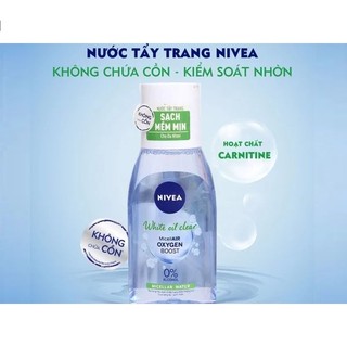 Nước Tẩy Trang Nivea White Oil Control Makeup Clear Micellar Water Carnitine Chăm sóc Da Dầu, da đẹp, sắc đẹp