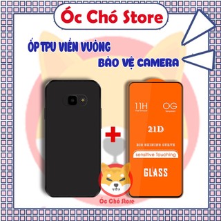 Combo ốp tpu , kính cường lực samsung j4 plus , j4 core , j4+ , j4 prime viền vuông siêu bền