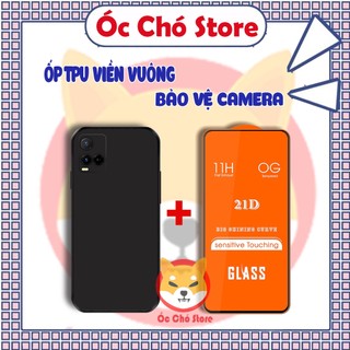 Combo ốp tpu , kính cường lực vivo t1x , y21 , y21s , y33s viền vuông siêu bền