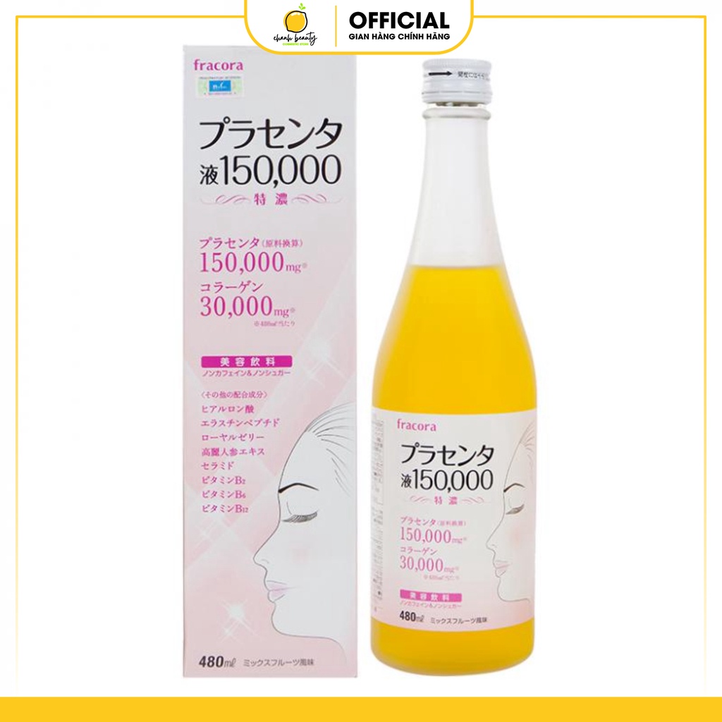 Nước Uống Tinh Chất Nhau Thai Cừu FRACORA PLACENTA 150000MG Giúp Da Săn Chắc Khỏe Mạnh, Đàn Hồi Tốt