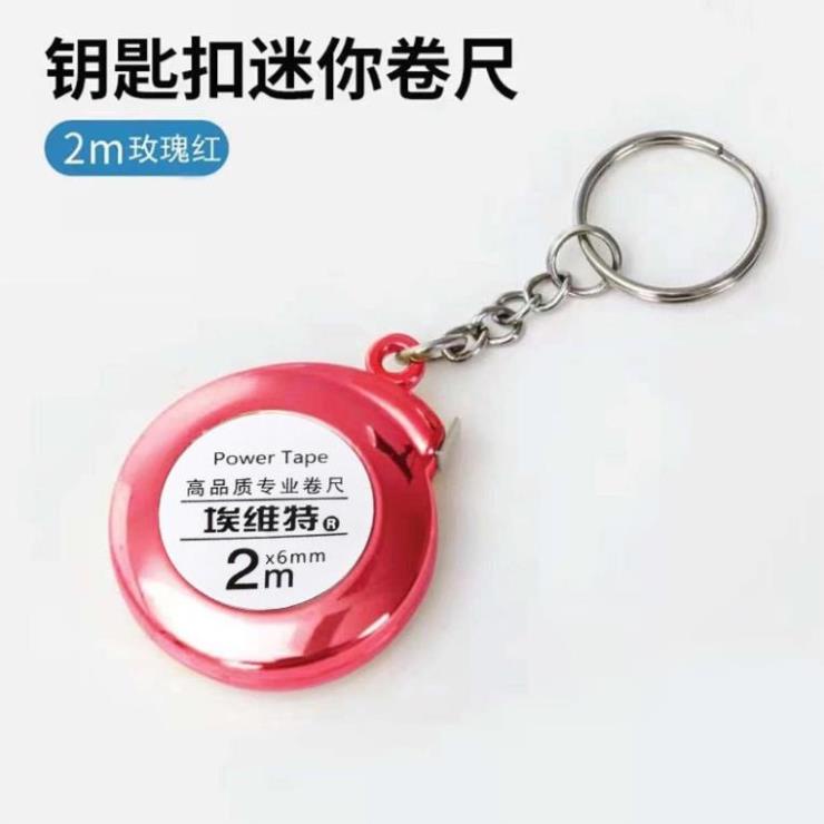 Thước dây cuộn, thước cuộn, thước dây 2m mini bằng thép có móc khóa tiện dụng - Happy Home 4U