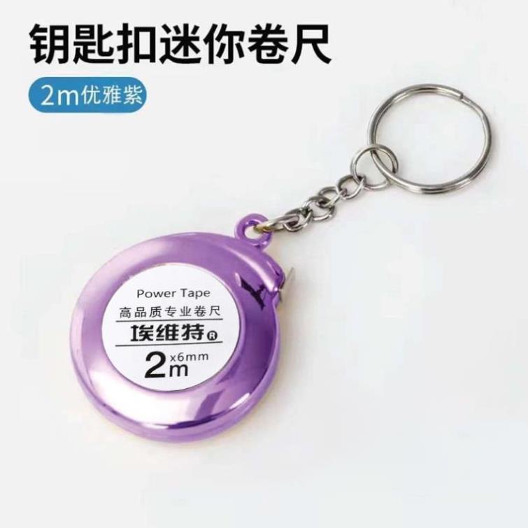 Thước dây cuộn, thước cuộn, thước dây 2m mini bằng thép có móc khóa tiện dụng - Happy Home 4U