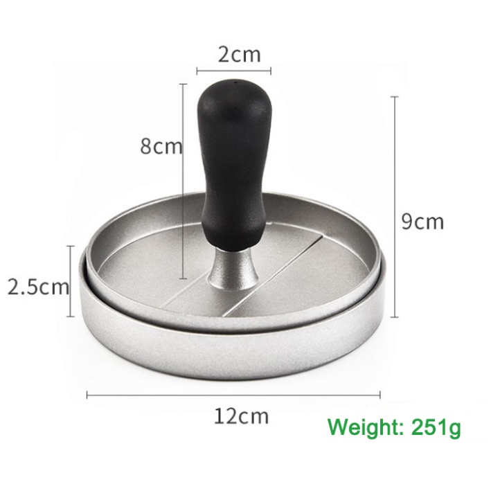 Khuôn nhôm tròn 12 cm ưu đãi 100 tầng giấy ngấm dầu dùng ép thịt làm nhân bánh hamburger ép cơm, xôi..đa dụng PVN4789