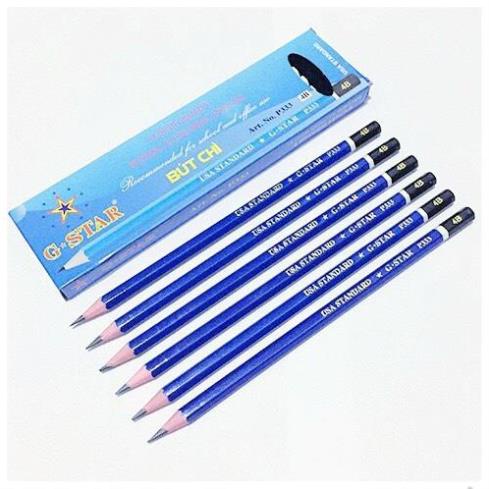 Hộp 12 cây viết chì đen vỏ gỗ P333-2B GSTAR / Bút chì chuốt gỗ đen không có gôm GSTAR