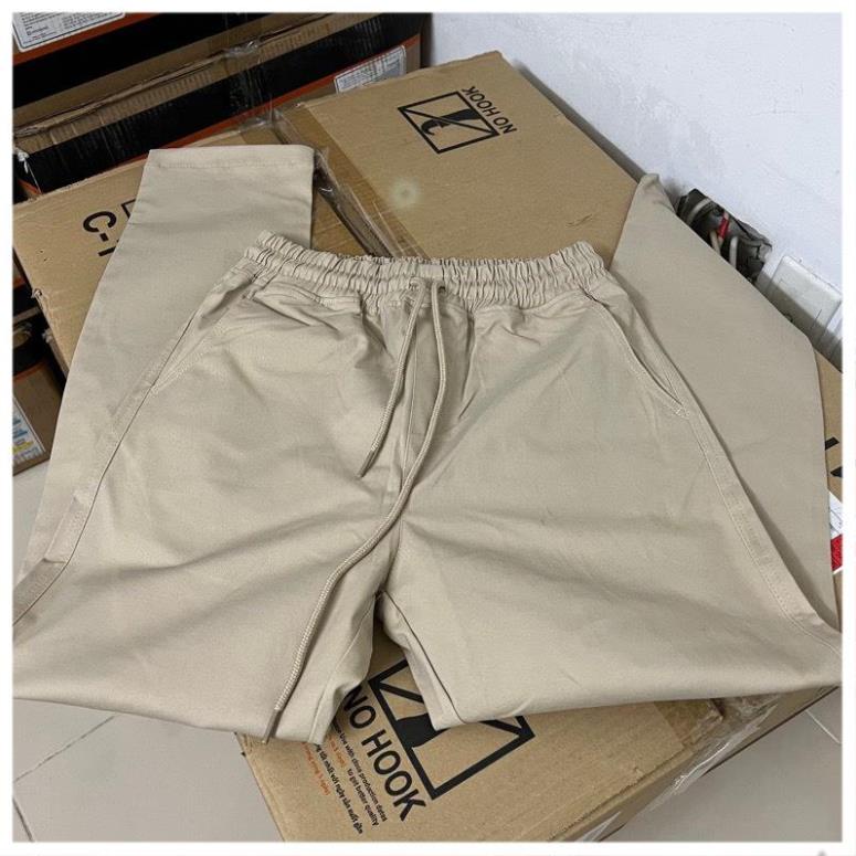 Quần kaki nam, bé trai lưng thun ống suông dáng baggy vải xịn co giản size từ 45- 75 ký  cao cấp.