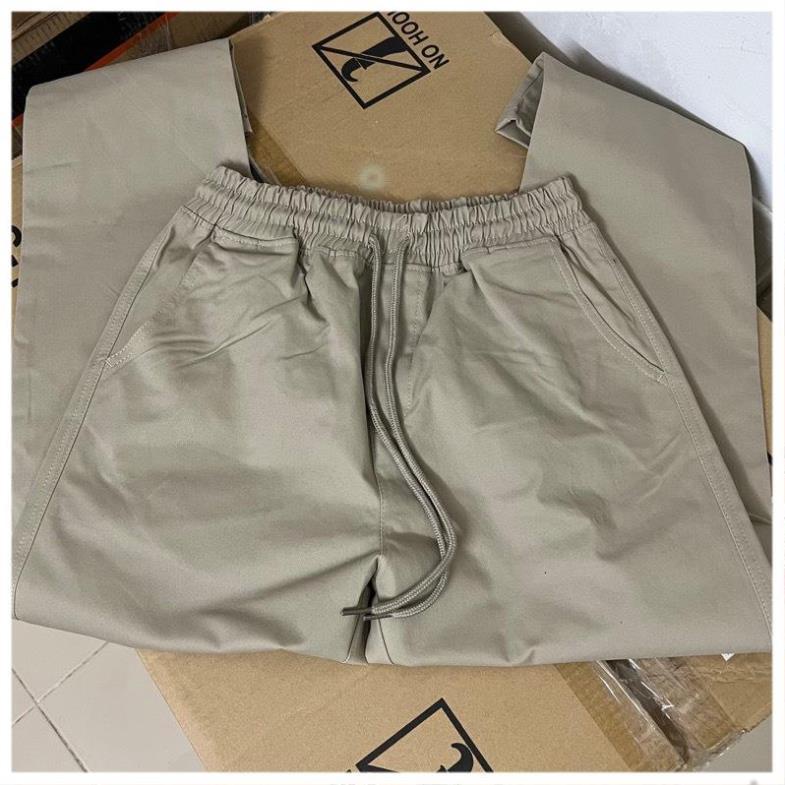 Quần kaki nam, bé trai lưng thun ống suông dáng baggy vải xịn co giản size từ 45- 75 ký  cao cấp.