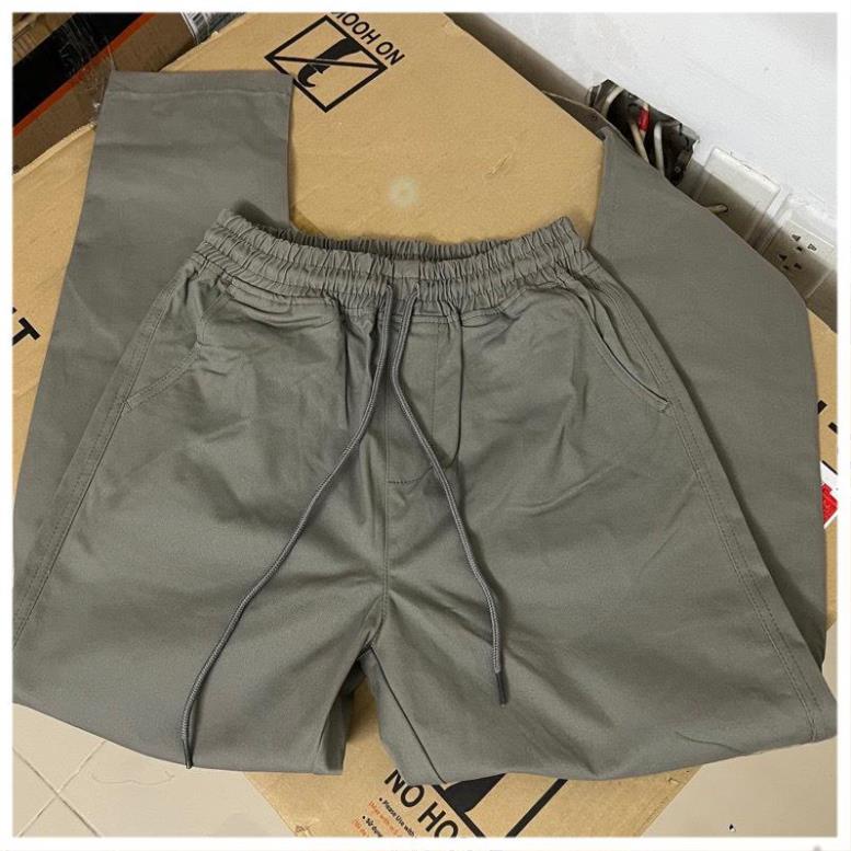 Quần kaki nam, bé trai lưng thun ống suông dáng baggy vải xịn co giản size từ 45- 75 ký  cao cấp.
