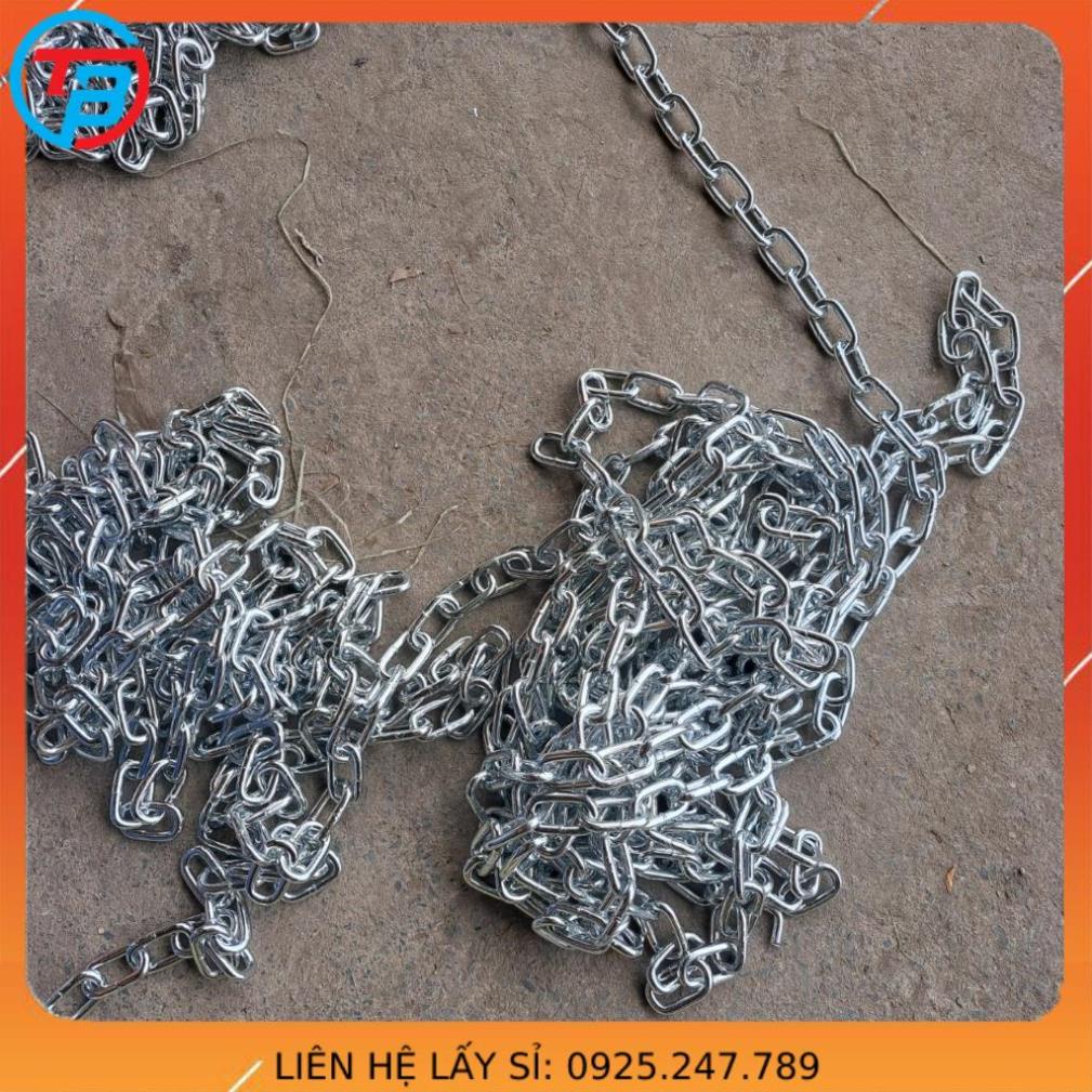 DÂY XÍCH SẮT KHÓA CỬA, KHÓA XE CHỐNG TRỘM PHI 8 DÀI 50CM, 60CM, 80CM, 1 MÉT - CÁP THÉP THÁI BÌNH VINA
