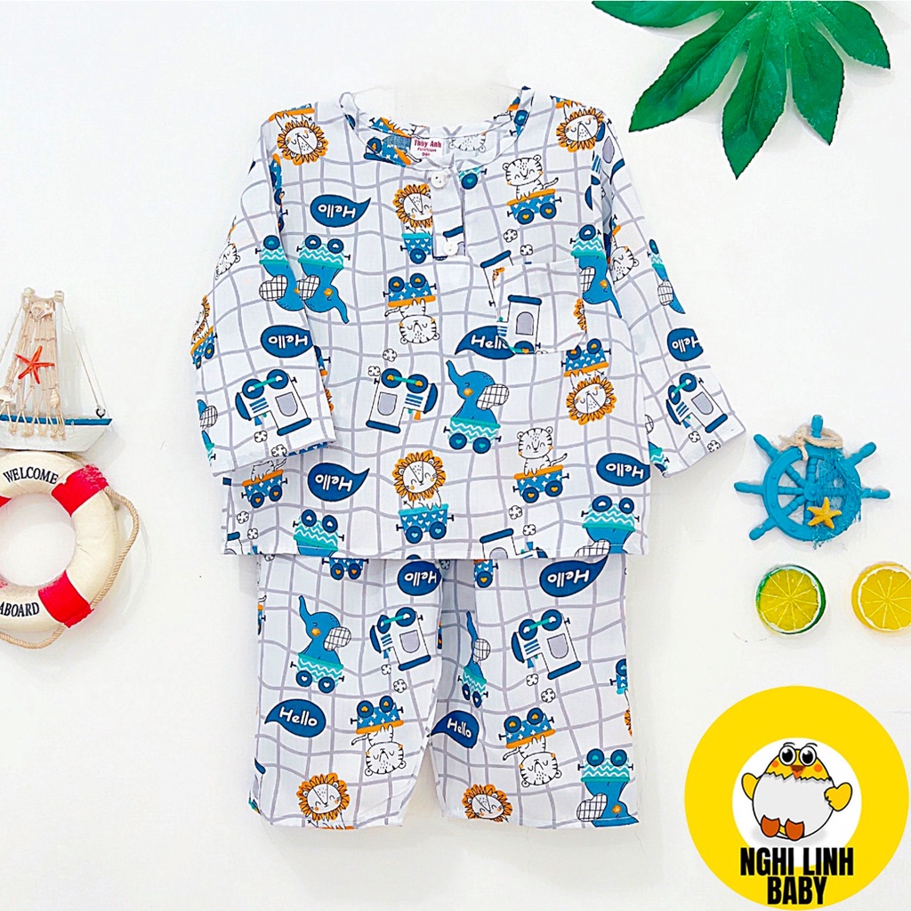Đồ bộ tole bé trai, tay dài quần dài có size từ 9-36kg - Nghi Linh Baby