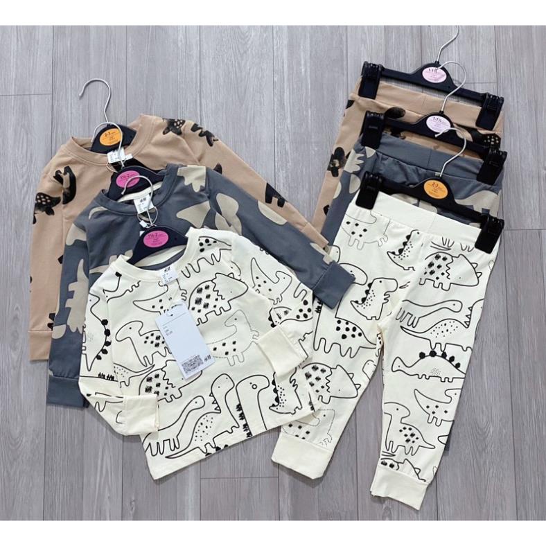 Set 3 bộ khủng long tone nâu - ghi - be cho bé new