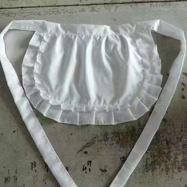 Tạp Dề cotton Không Tay Màu Trắng Trơn Phối Ren Phong Cách lolita