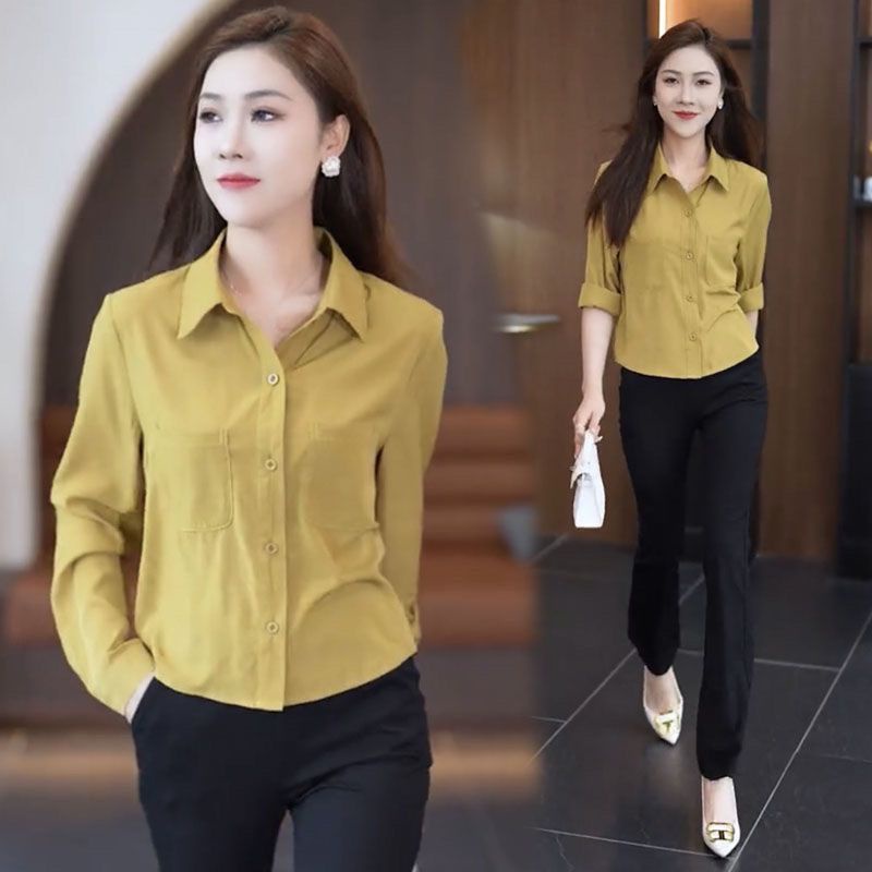 Thời Trang Áo Sơ Mi Tay Dài Phong Cách Phương Tây Thời Trang Mùa Thu 2023 shi08.26