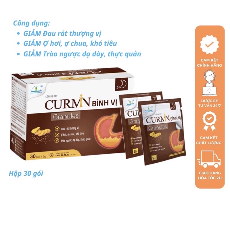 ✅  Cốm Dạ Dày CURMIN BÌNH VỊ hộp 30 gói