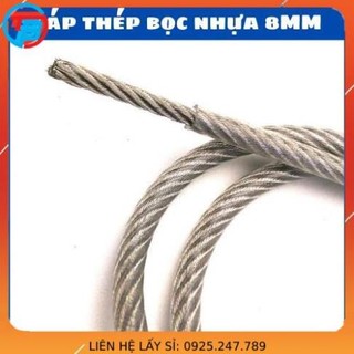 Cáp thép bọc nhựa 8mm , cáp bọc nhựa Phi 8mm
