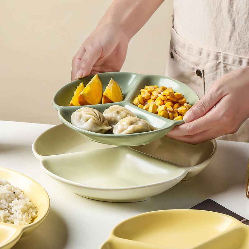 Đĩa Chia Ngăn Đựng Thức Ăn Giảm Cân Ba Phần Trái Cây Cho Trẻ Em s