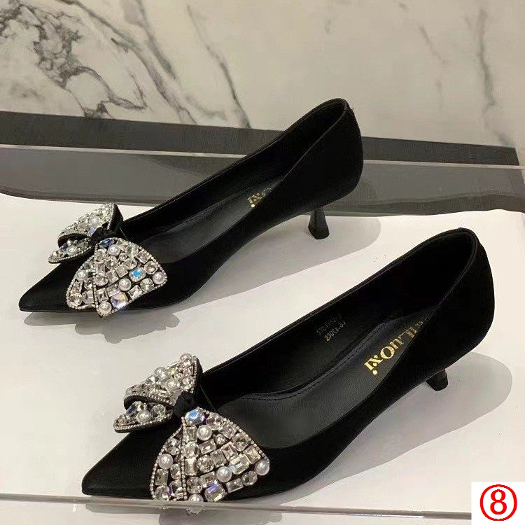 Giày Cao Gót Mũi Nhọn Đính Đá Thời Trang Mùa Thu Mới 2023 Cho Nữ