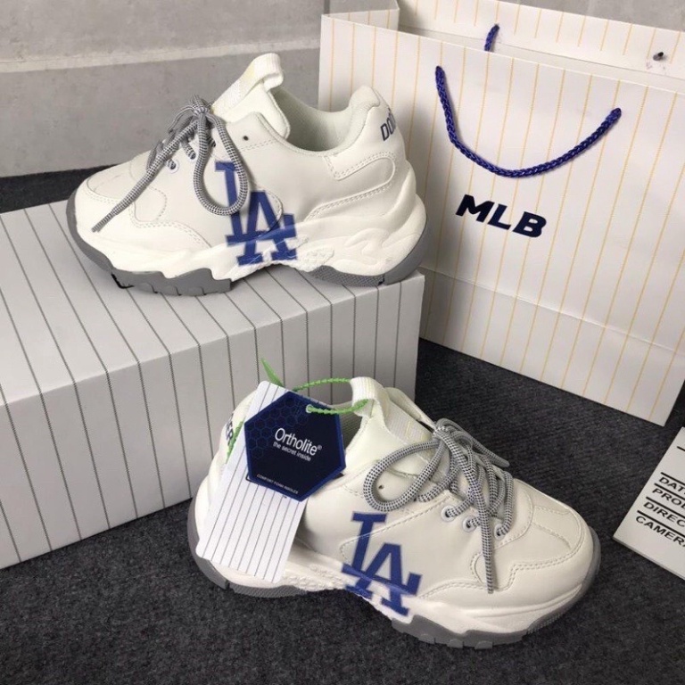 Giày Thể Thao MLB LA XANH Nam Nữ, Giày Sneaker Dodgers Đế Độn Tăng Chiều Cao Full Box Bill
