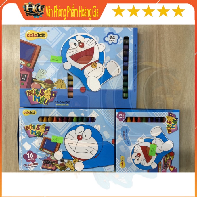 Bút sáp màu COLOKIT hình Doraemon 10/16/24 màu dành cho học sinh - VPP Hoàng Gia