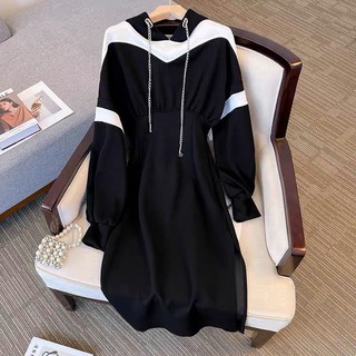 Đầm body thun phối nón cao cấp