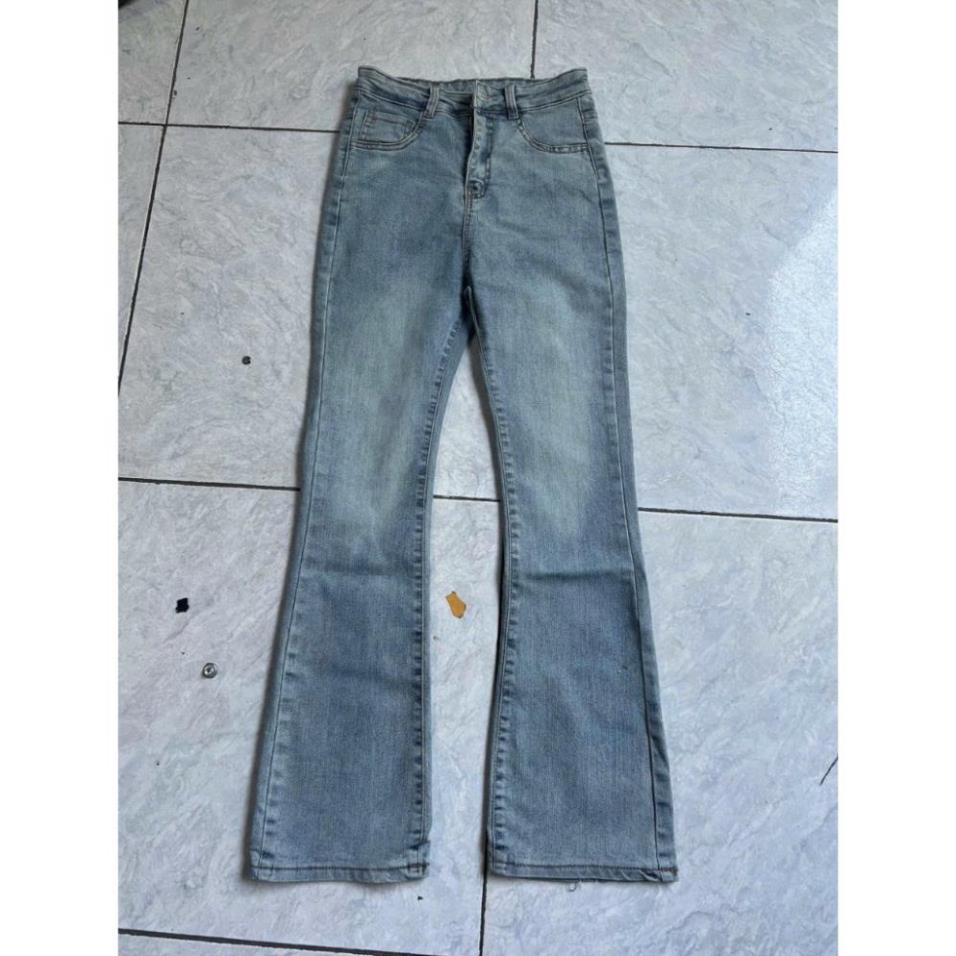 QUẦN jean ống loe lưng cao -  CHERYBASIC- Quanjeanloe555_P6K3