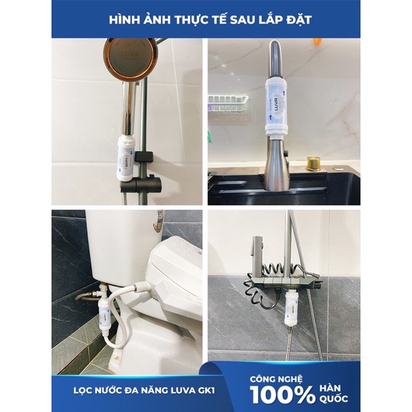 Bộ lọc nước đa năng LUVA GK1 gắn vòi hoa sen, máy giặt, máy rửa bát, vòi rửa bát, bồn cầu thông minh