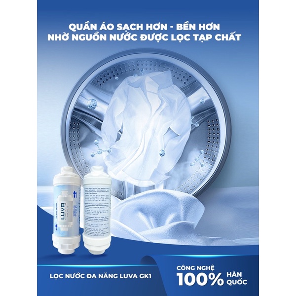 Bộ lọc nước đa năng LUVA GK1 gắn vòi hoa sen, máy giặt, máy rửa bát, vòi rửa bát, bồn cầu thông minh