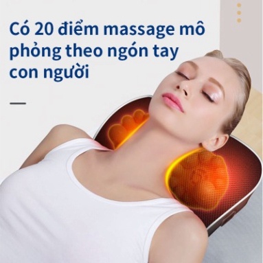 Gối Massage Cổ Vai Gáy Hồng Ngoại (loại 1 ) - Máy Massage 16  bi cao cấp thế hệ mới