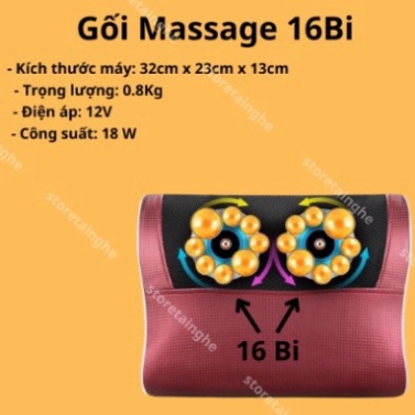 Gối Massage Cổ Vai Gáy Hồng Ngoại  - Máy Massage 20  bi cao cấp thế hệ mới
